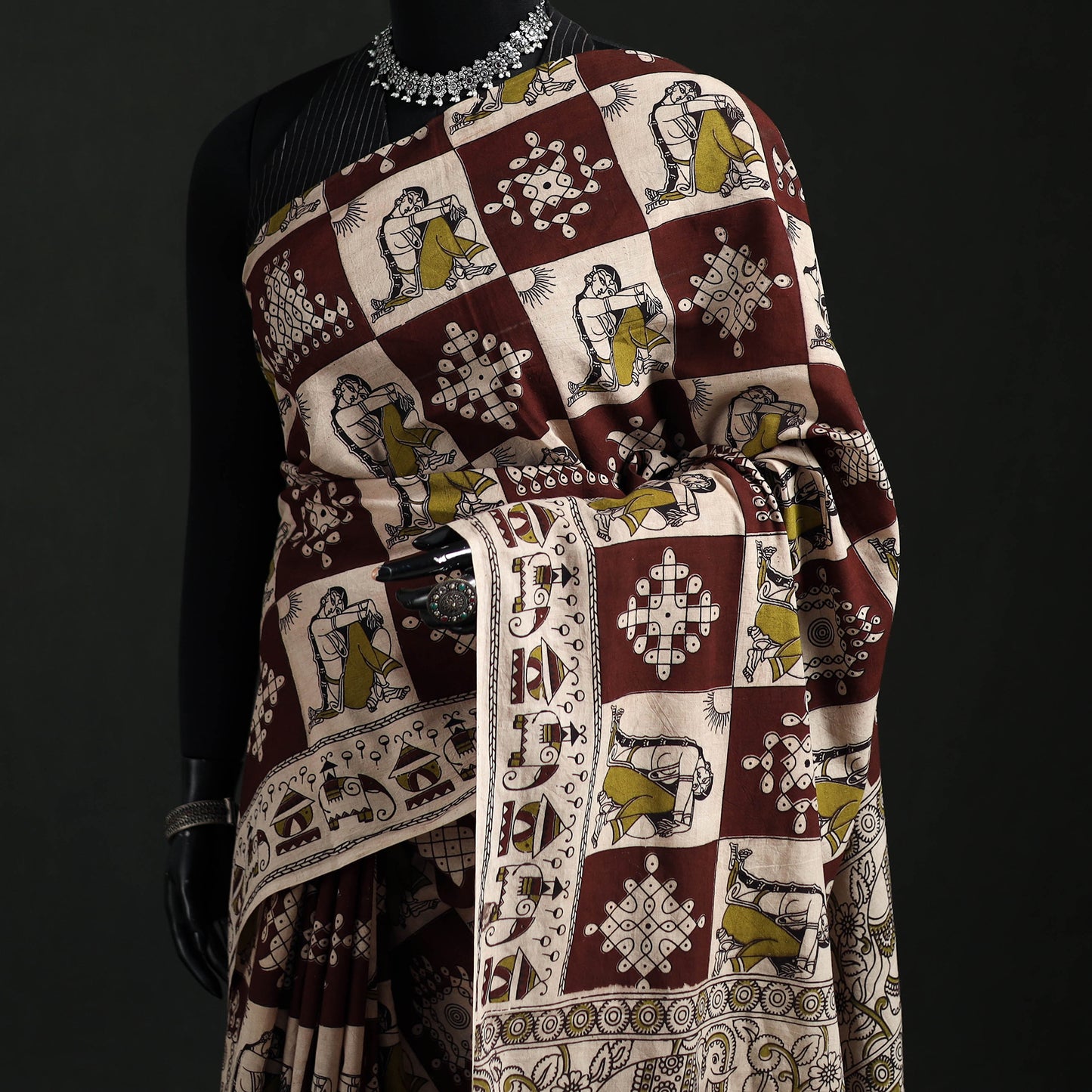 Cotton Saree in Kalamkari Print  30