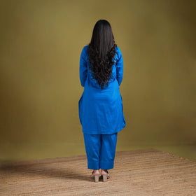 Sequin Work Flex Cotton Plain Straight Kurta with Pant Set for women 14