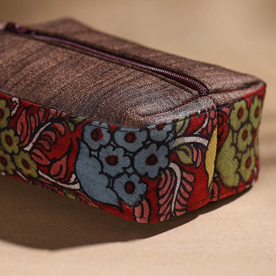 Multicolor - Handpainted Kalamkari Multipurpose Cosmetic/Toiletry Bag 28