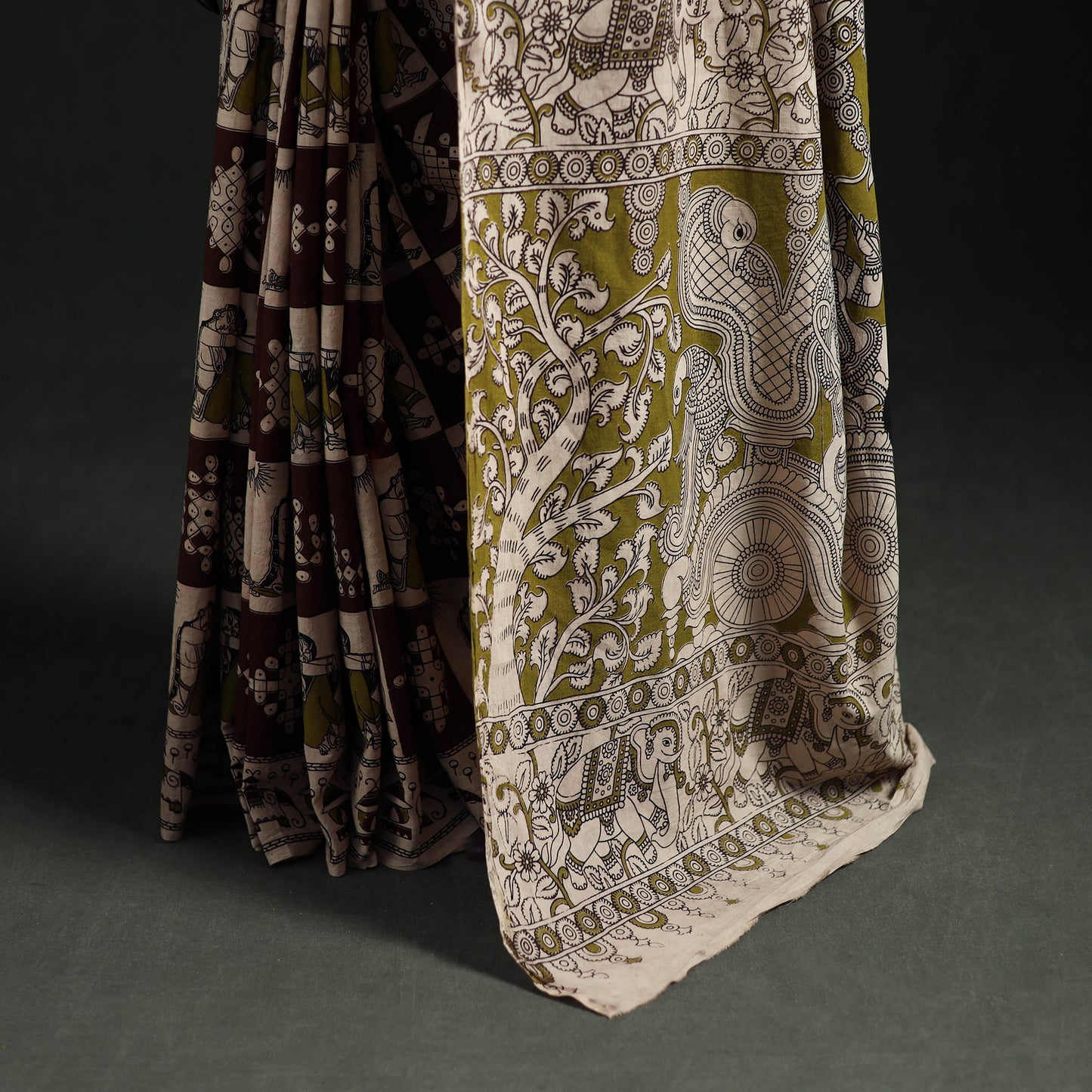Cotton Saree in Kalamkari Print  30