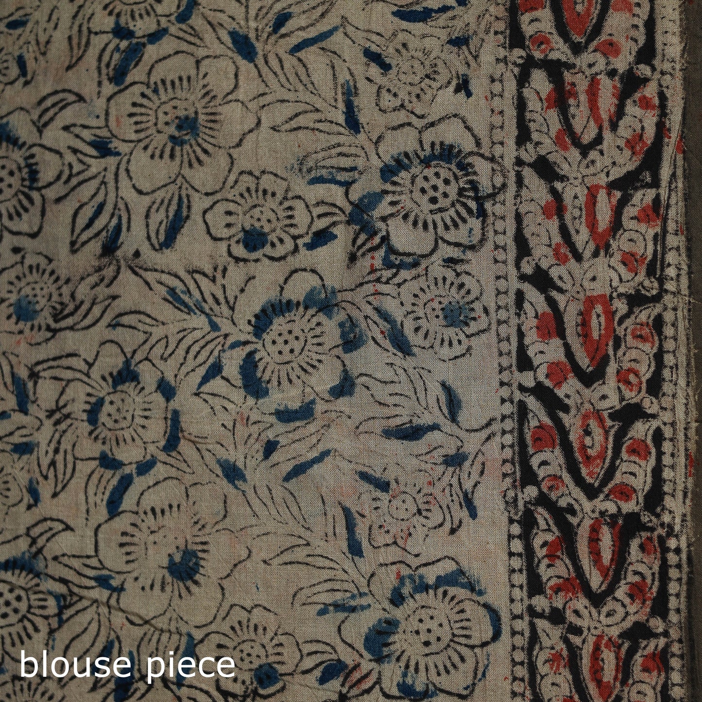 Pedana Hand Block Print Natural Dyed Cotton Kalamkari Saree 47