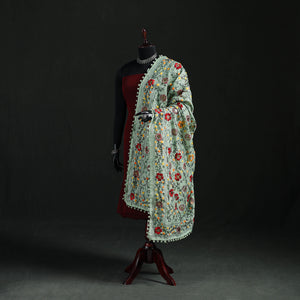 Phulkari Hand Embroidered Chanderi Silk Dupatta 13