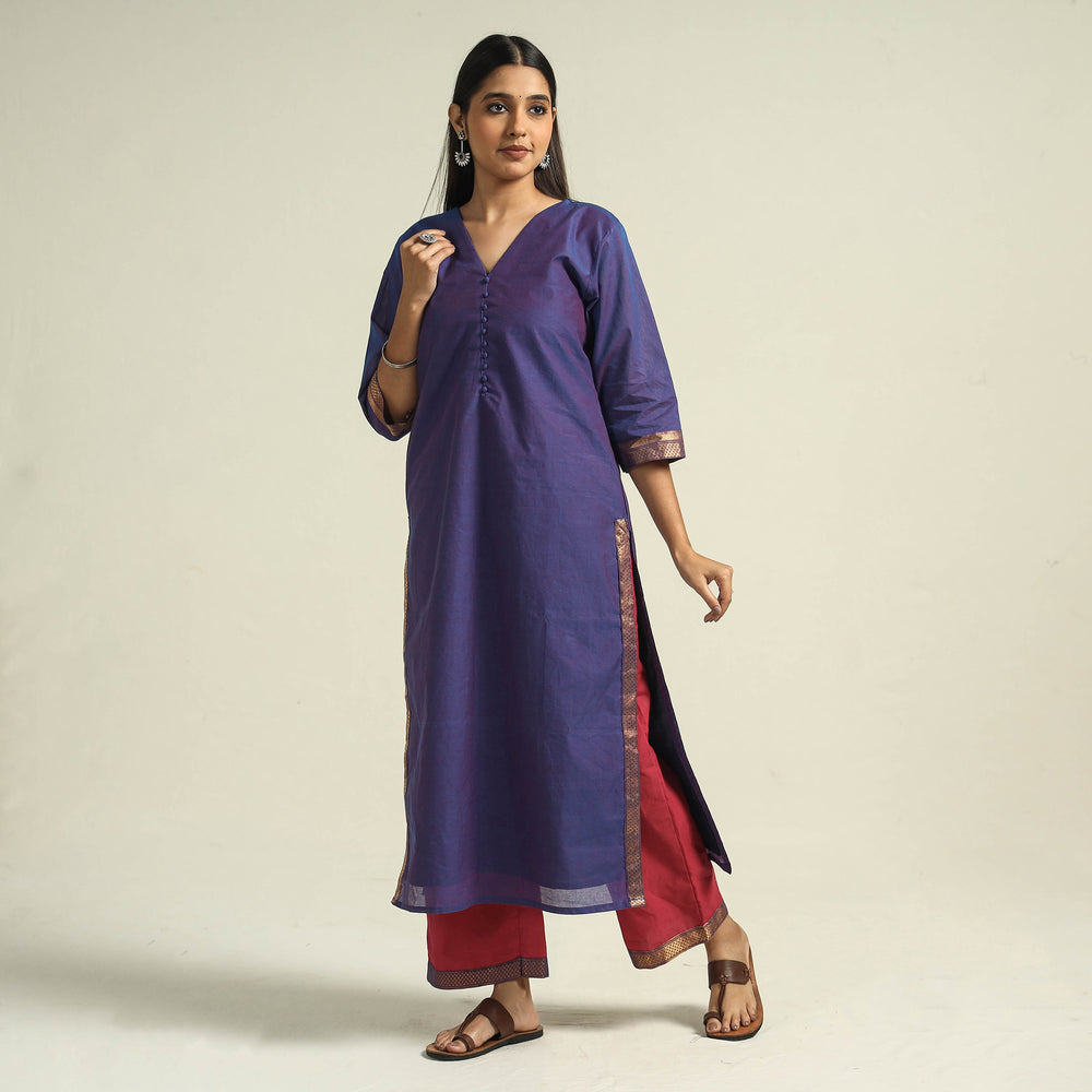 Mangalagiri Kurta with Palazzo & Dupatta Set
