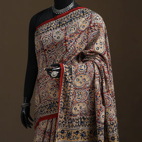 Pedana Hand Block Print Natural Dyed Cotton Kalamkari Saree 48