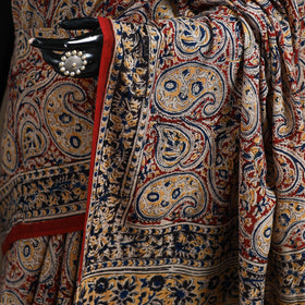Pedana Hand Block Print Natural Dyed Cotton Kalamkari Saree 48
