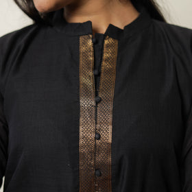 Black - Mangalagiri Handloom Cotton Straight Kurta 35