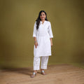 Sequin Work Flex Cotton Plain Straight Kurta with Pant Set for women 07