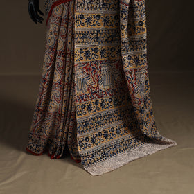 Pedana Hand Block Print Natural Dyed Cotton Kalamkari Saree 48