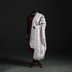Phulkari Hand Embroidered Chanderi Silk Dupatta 14