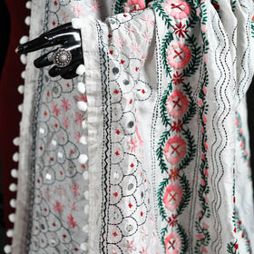 Phulkari Hand Embroidered Chanderi Silk Dupatta 14
