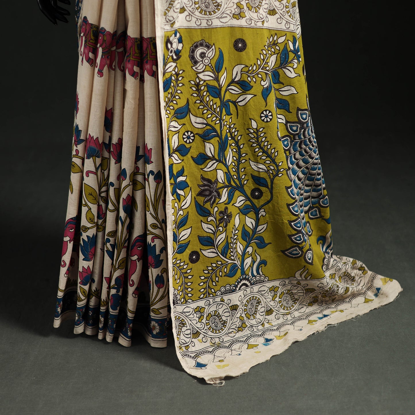Cotton Saree in Kalamkari Print  32