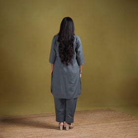 Sequin Work Flex Cotton Plain Straight Kurta with Pant Set for women 11