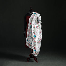 Phulkari Hand Embroidered Chanderi Silk Dupatta 16