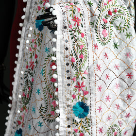 Phulkari Hand Embroidered Chanderi Silk Dupatta 16