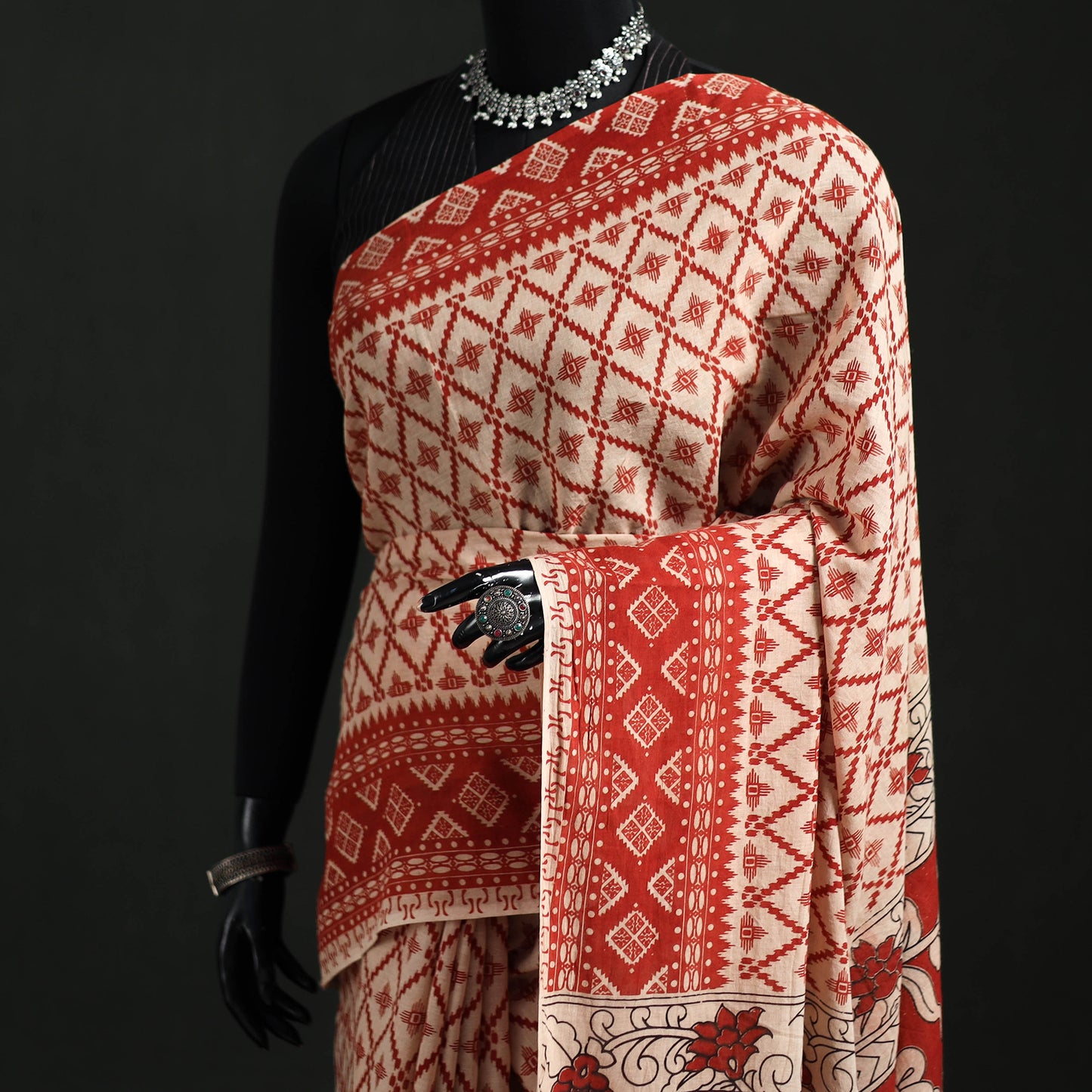 Cotton Saree in Kalamkari Print  34
