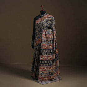Pedana Hand Block Print Natural Dyed Cotton Kalamkari Saree 51