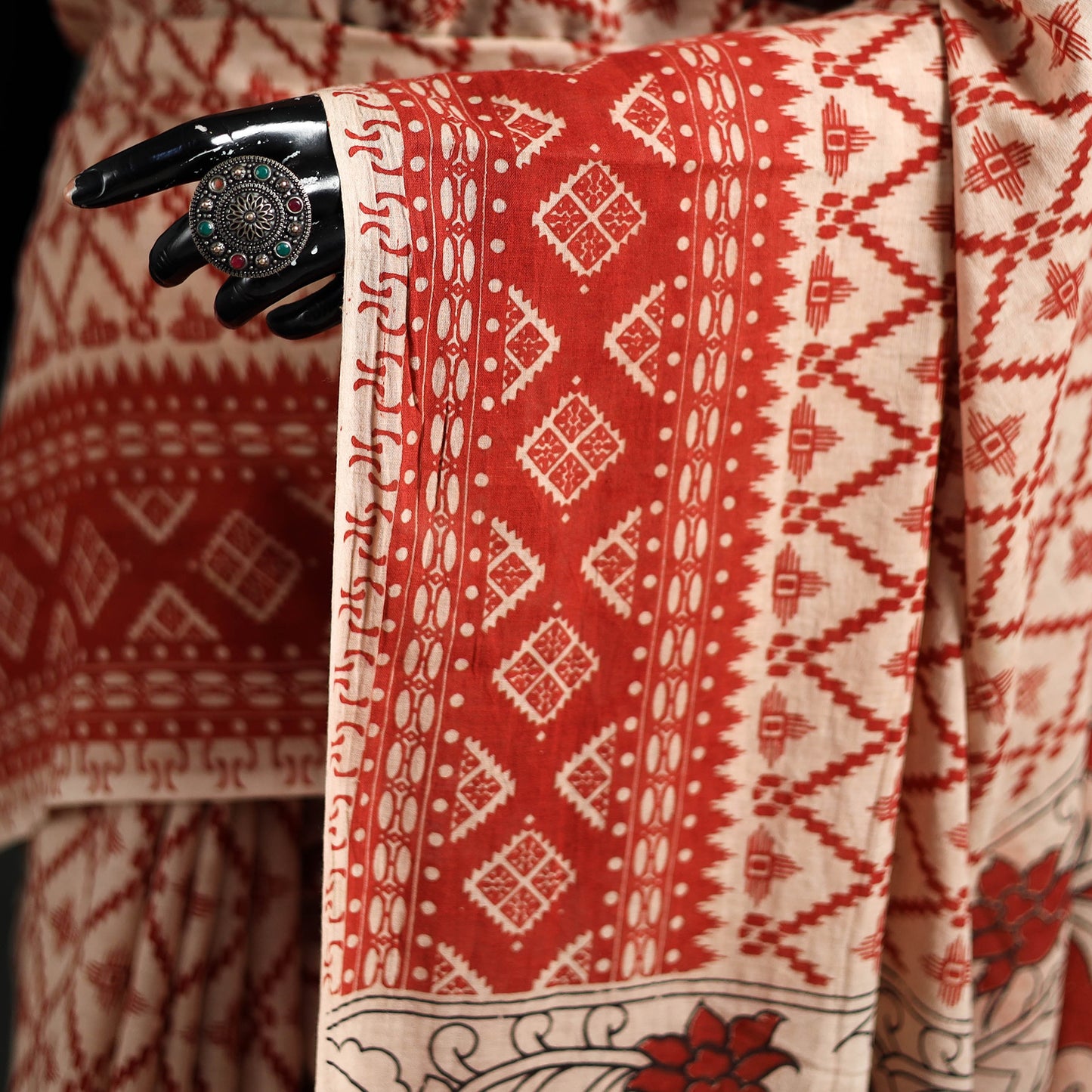 Cotton Saree in Kalamkari Print  34