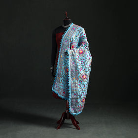 Phulkari Hand Embroidered Chanderi Silk Dupatta 18