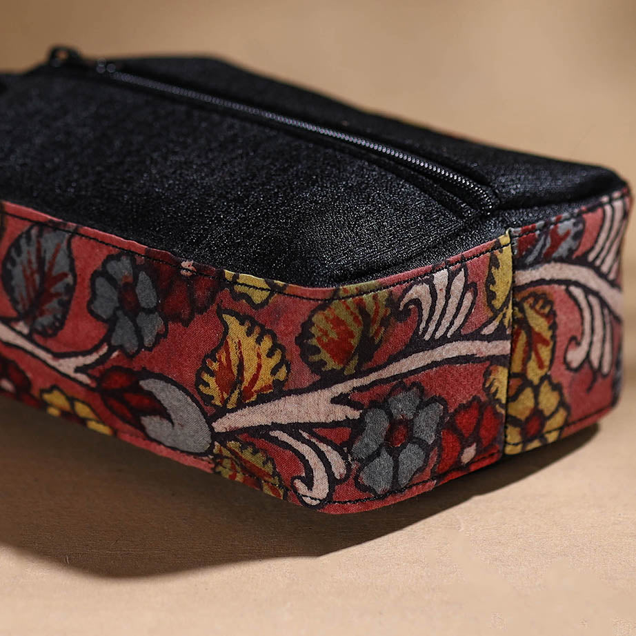 Black - Handpainted Kalamkari Multipurpose Cosmetic/Toiletry Bag 39