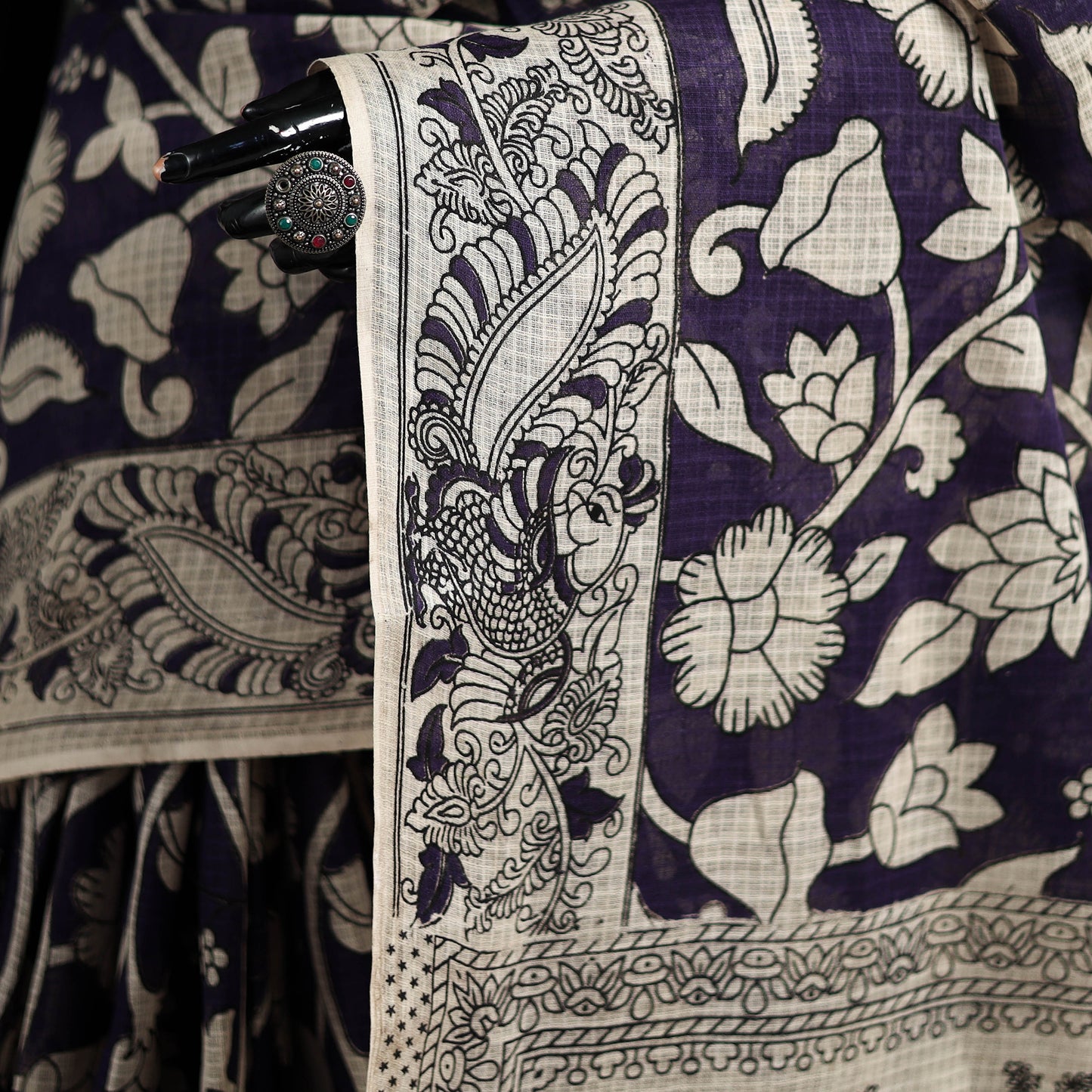 Kota Doria Cotton Saree in Kalamkari Print 35