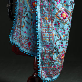 Phulkari Hand Embroidered Chanderi Silk Dupatta 18