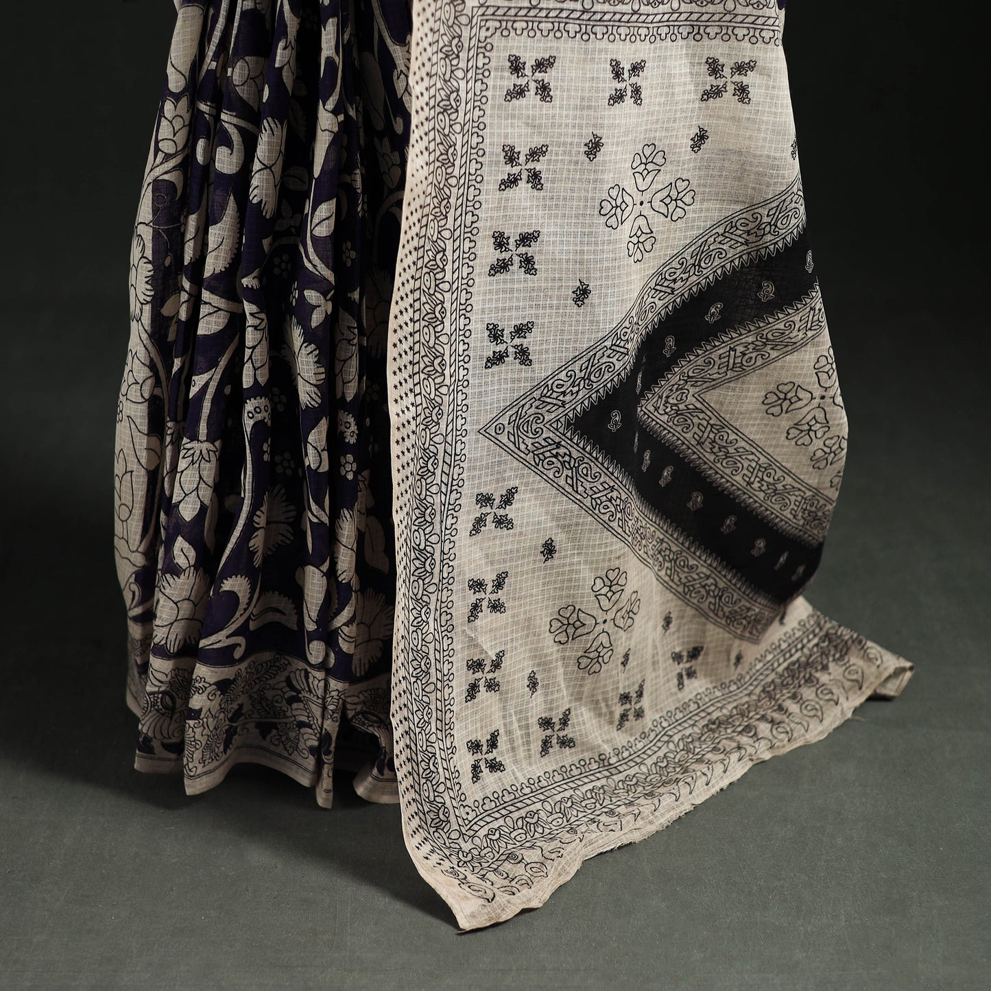 Kota Doria Cotton Saree in Kalamkari Print 35