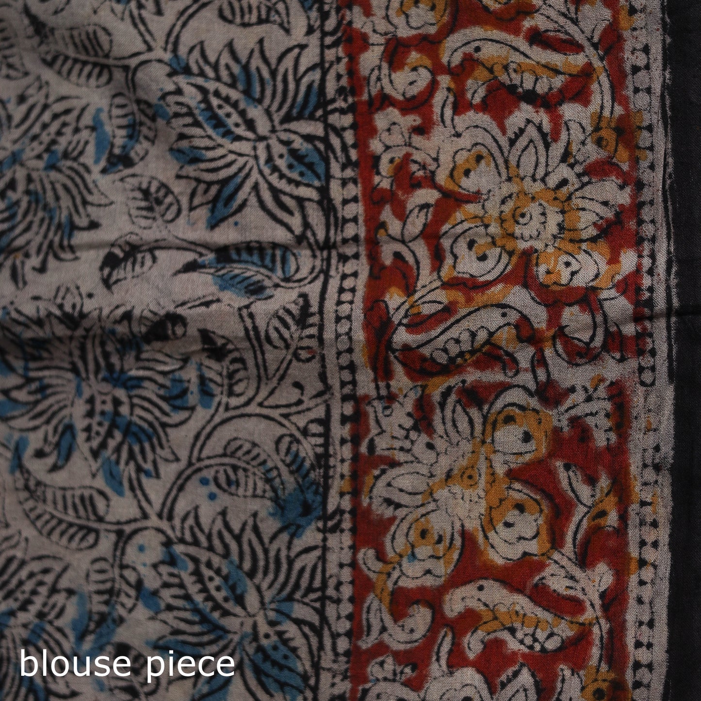 Pedana Hand Block Print Natural Dyed Cotton Kalamkari Saree 51