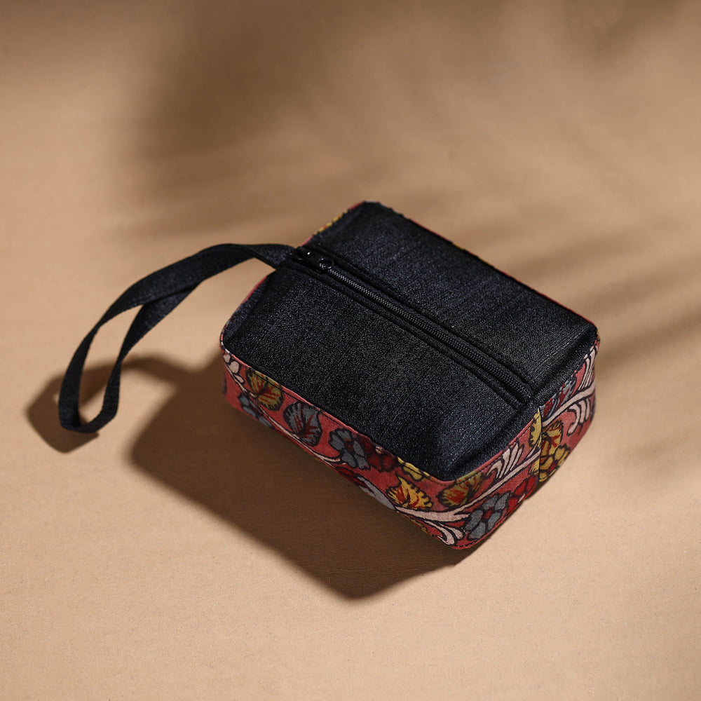 Black - Handpainted Kalamkari Multipurpose Cosmetic/Toiletry Bag 39