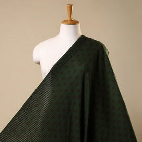 Green Bagh Hand Block Print Natural Dye Stripe Cotton Fabric