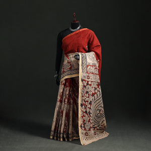 Red - Kota Doria Cotton Saree in Kalamkari Print 36
