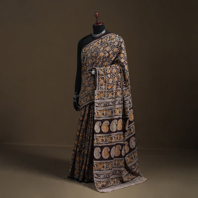 Pedana Hand Block Print Natural Dyed Cotton Kalamkari Saree 52