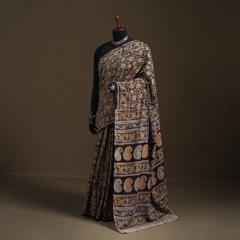 Pedana Hand Block Print Natural Dyed Cotton Kalamkari Saree 52