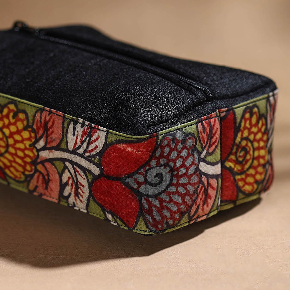 Black - Handpainted Kalamkari Multipurpose Cosmetic/Toiletry Bag 41