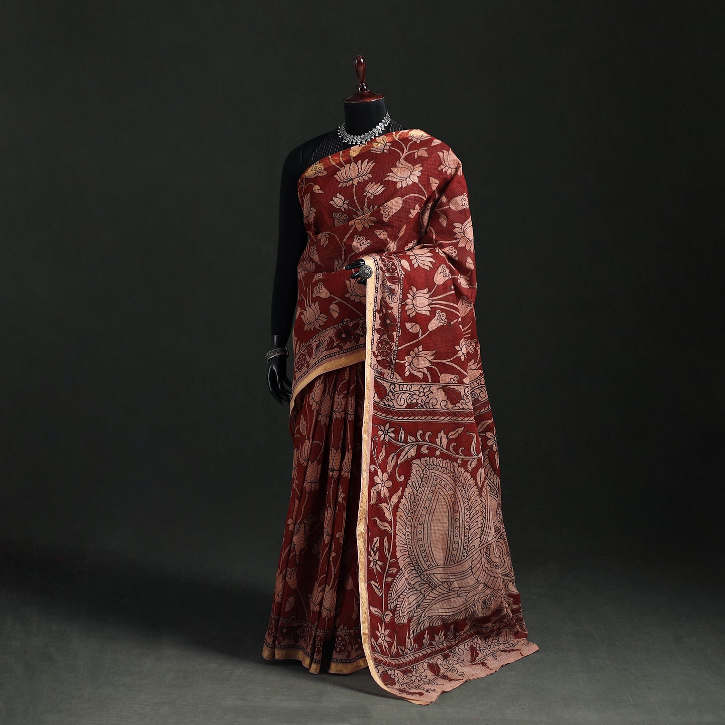 Kota Doria Cotton Saree in Kalamkari Print 37