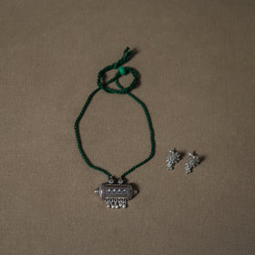 Sanganeri Block Print Cotton Unstitched Dress Material: Kurta, Bottom & Dupatta with Jewellery 18