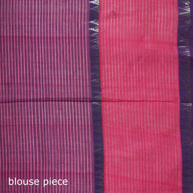 Blue - Pure Handwoven Mangalagiri Silk Cotton Pattu Saree with Zari Border 03