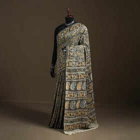Pedana Hand Block Print Natural Dyed Cotton Kalamkari Saree 53