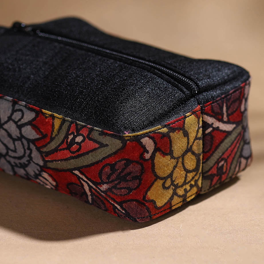 Black - Handpainted Kalamkari Multipurpose Cosmetic/Toiletry Bag 42