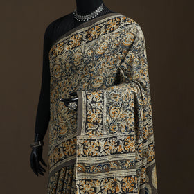 Pedana Hand Block Print Natural Dyed Cotton Kalamkari Saree 53