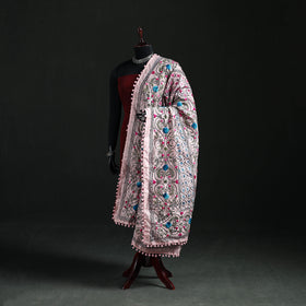 Phulkari Hand Embroidered Chanderi Silk Dupatta 21