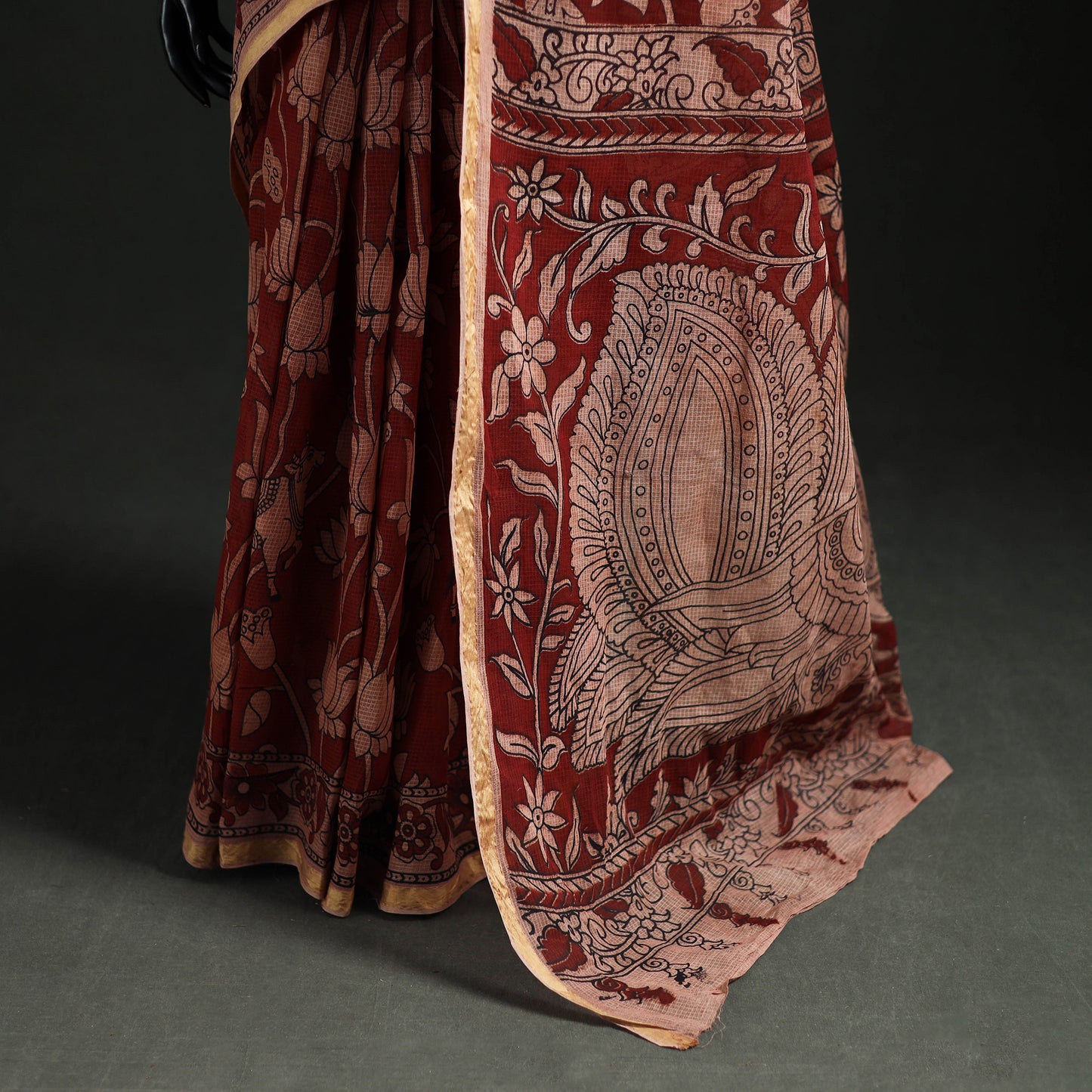 Kota Doria Cotton Saree in Kalamkari Print 37