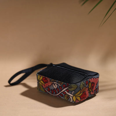 Black - Handpainted Kalamkari Multipurpose Cosmetic/Toiletry Bag 43