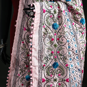 Phulkari Hand Embroidered Chanderi Silk Dupatta 21