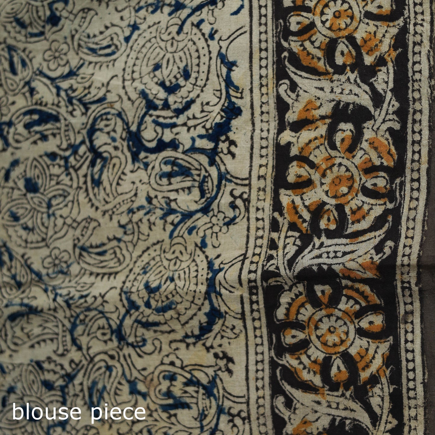 Pedana Hand Block Print Natural Dyed Cotton Kalamkari Saree 53