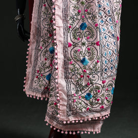 Phulkari Hand Embroidered Chanderi Silk Dupatta 21