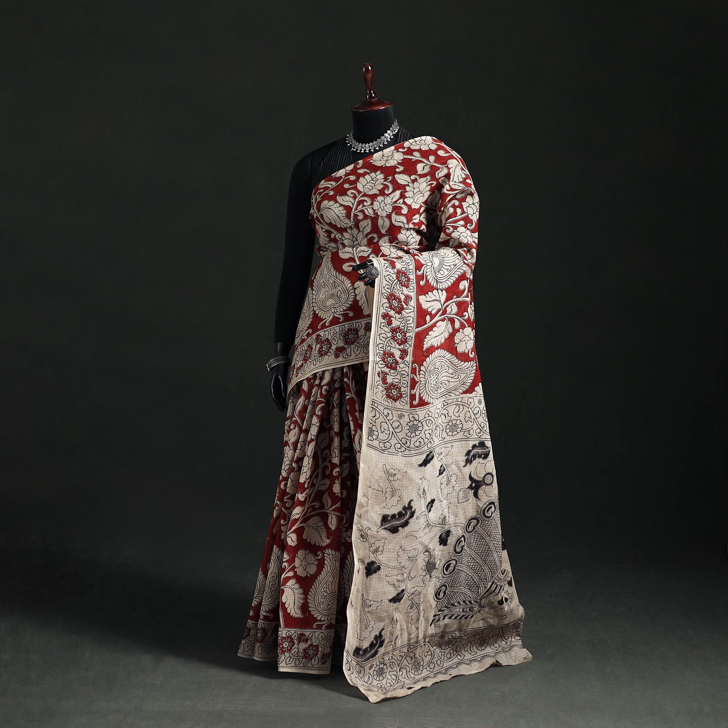 Kota Doria Cotton Saree in Kalamkari Print 38