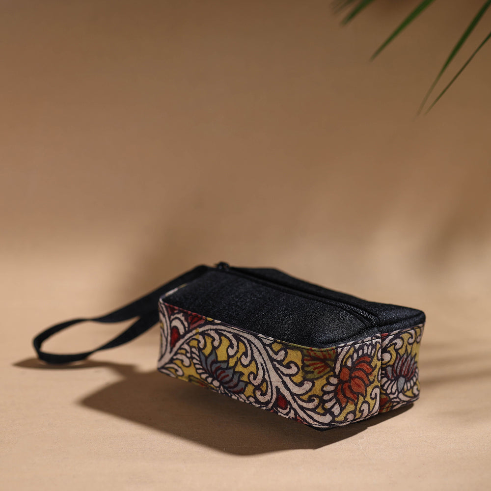 Black - Handpainted Kalamkari Multipurpose Cosmetic/Toiletry Bag 44