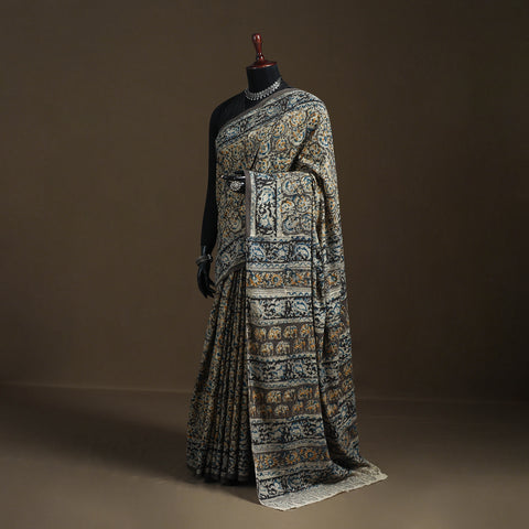 Pedana Hand Block Print Natural Dyed Cotton Kalamkari Saree 54
