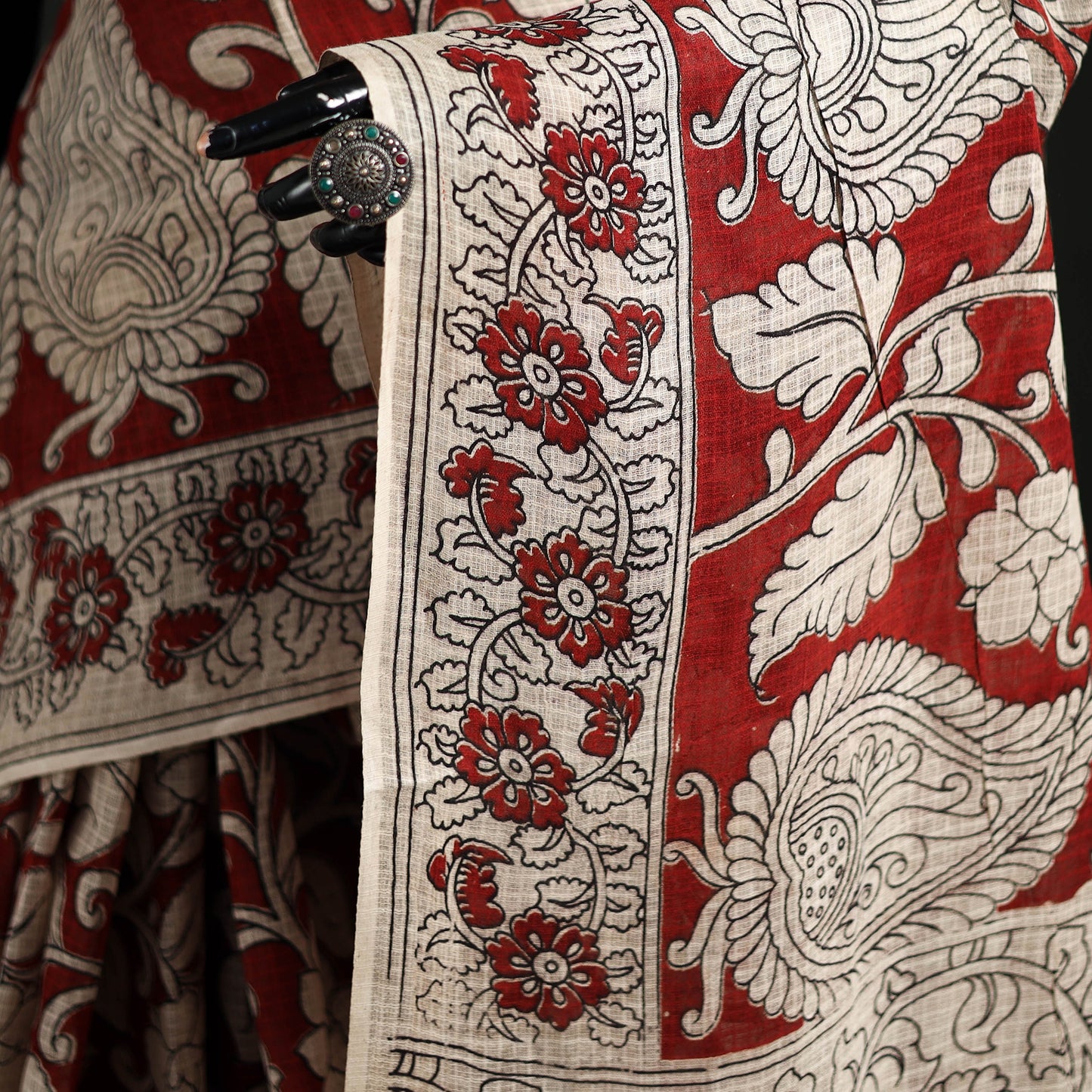 Kota Doria Cotton Saree in Kalamkari Print 38