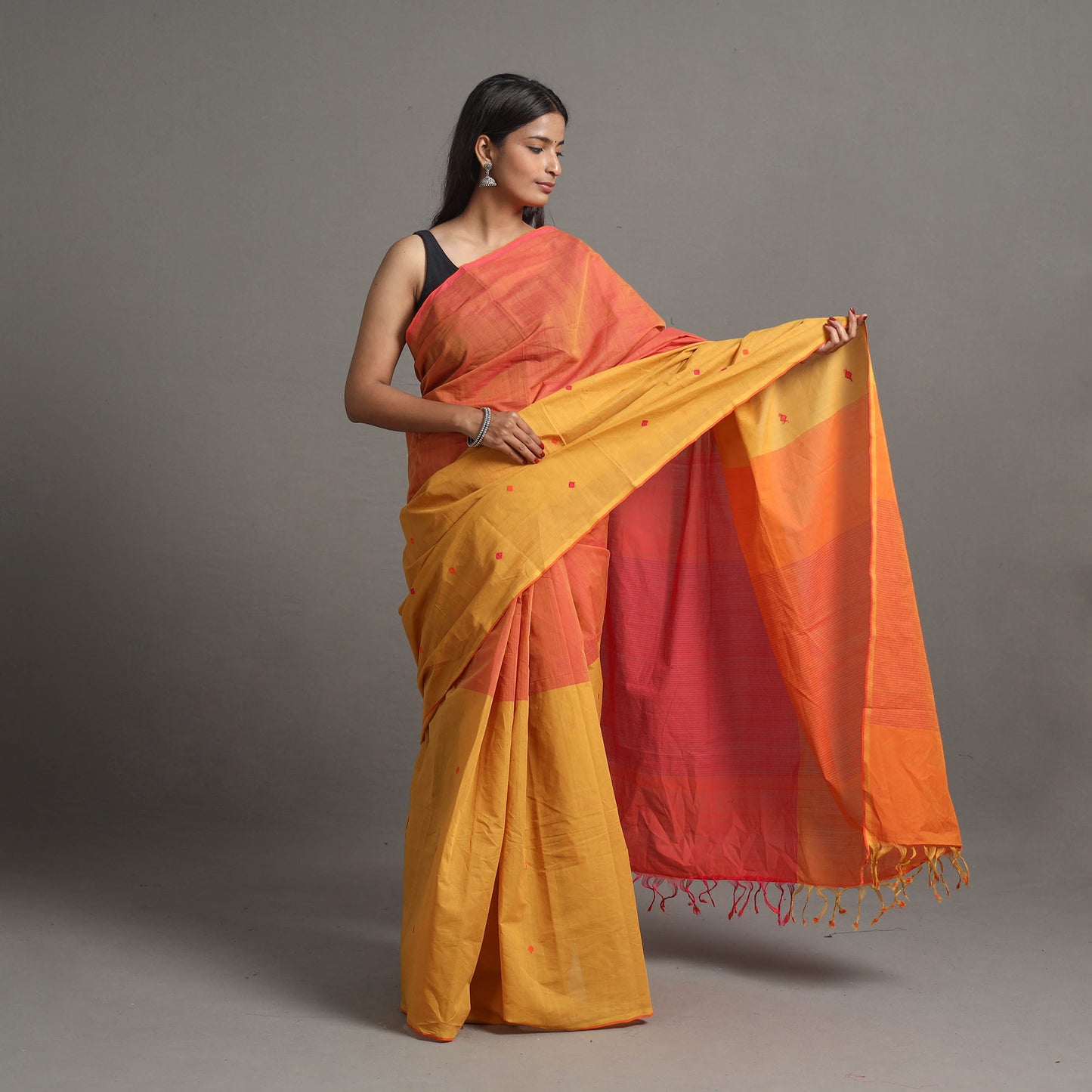 Half and Half Buta Cotton Handloom Saree 121